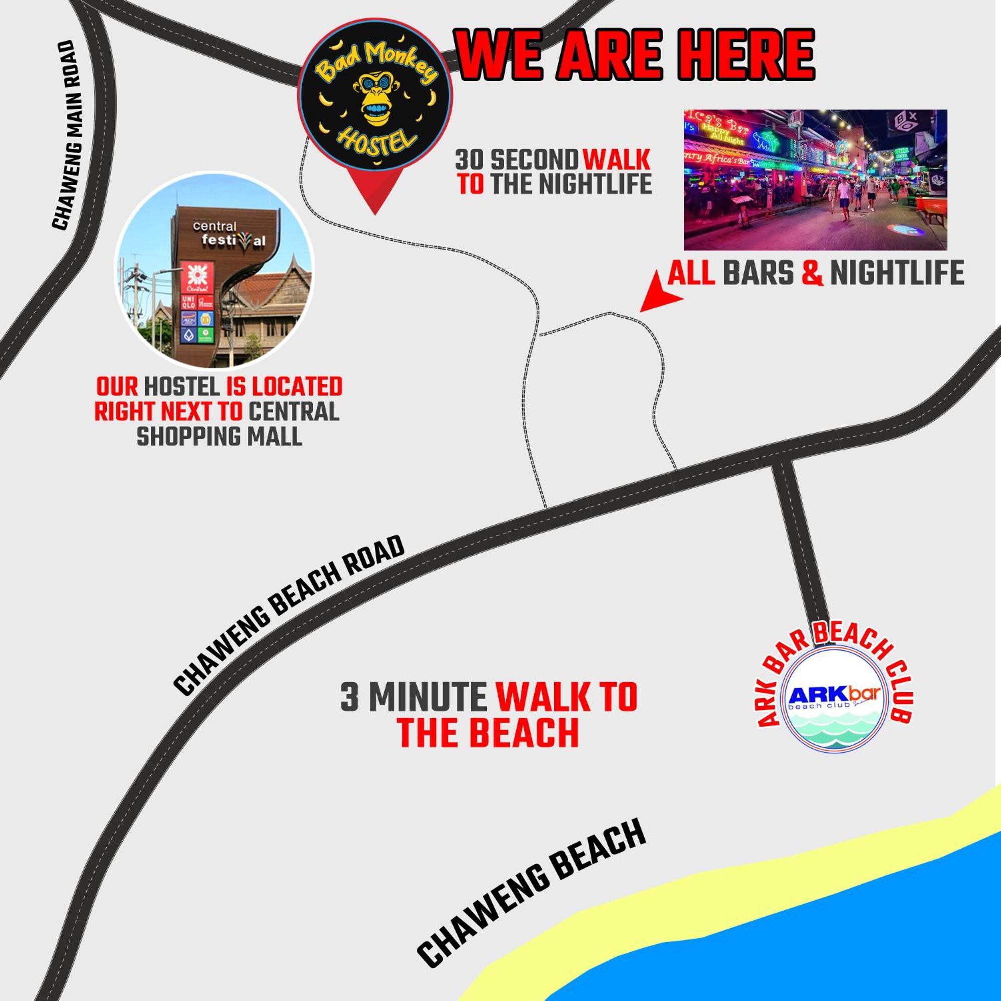 Bad Monkey Samui Hostel Чавенг Экстерьер фото